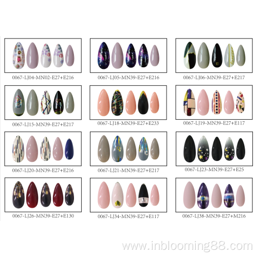 Wholesale Long Design False Nails With Glue Stickers